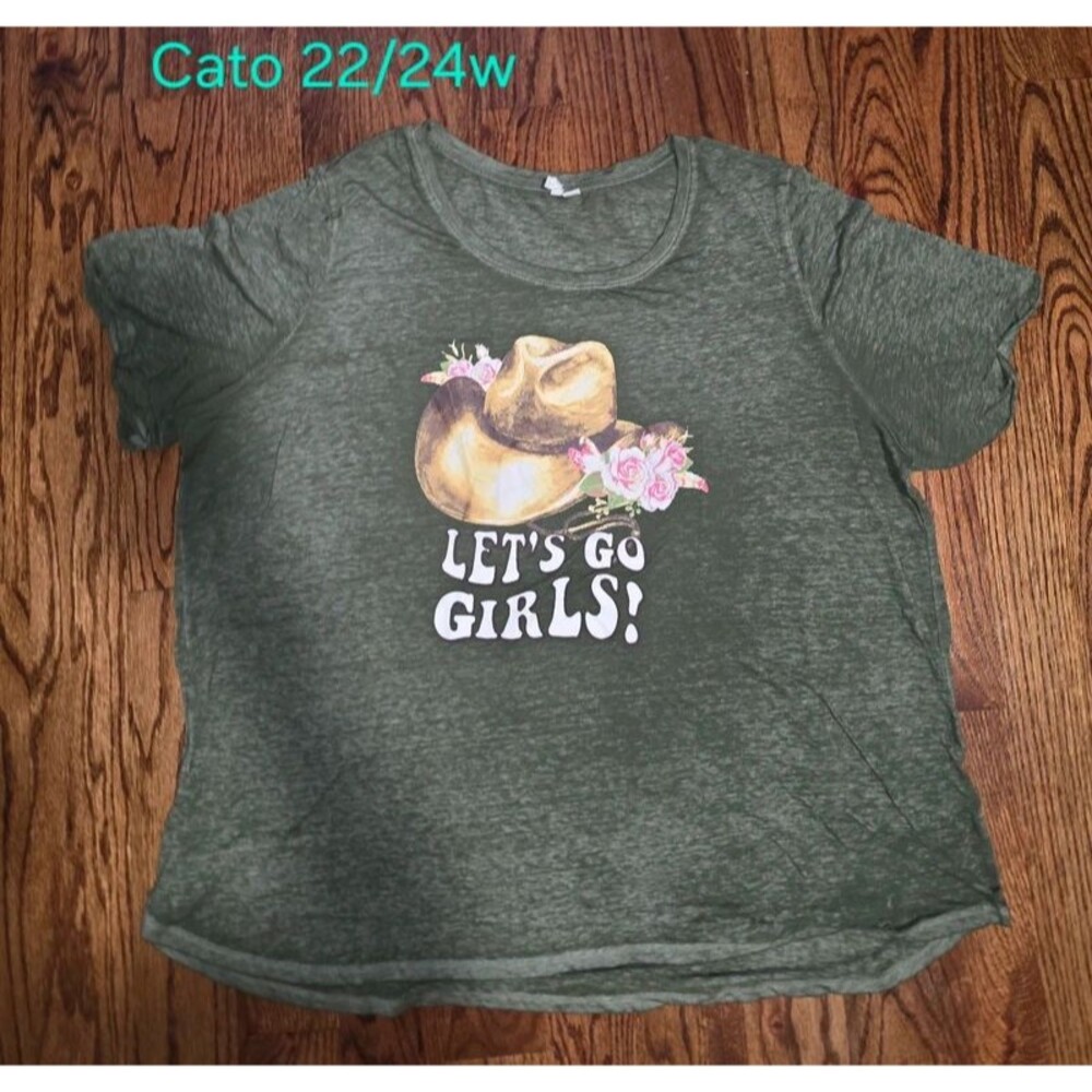 Cato Womens Size 22/24W Lets Go Girls Shirt Guc